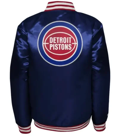 Heavyweight Detroit Pistons Navy Satin Jacket