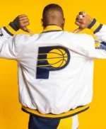 Indiana Pacers X White Satin Jacket