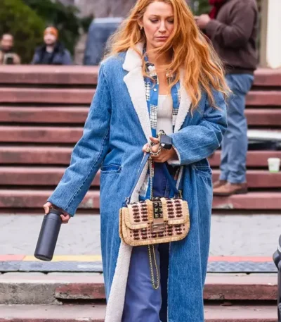 Blake Lively It Ends with Us Denim Long Coat