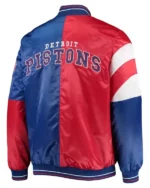 Red And Blue Detroit Pistons Leader Full-snap Satin Jacket