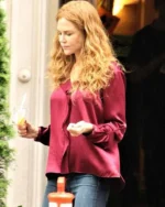 The Undoing Nicole Kidman Red Silk Shirt