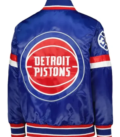 Youth Home Detroit Pistons Game Blue Satin Jacket
