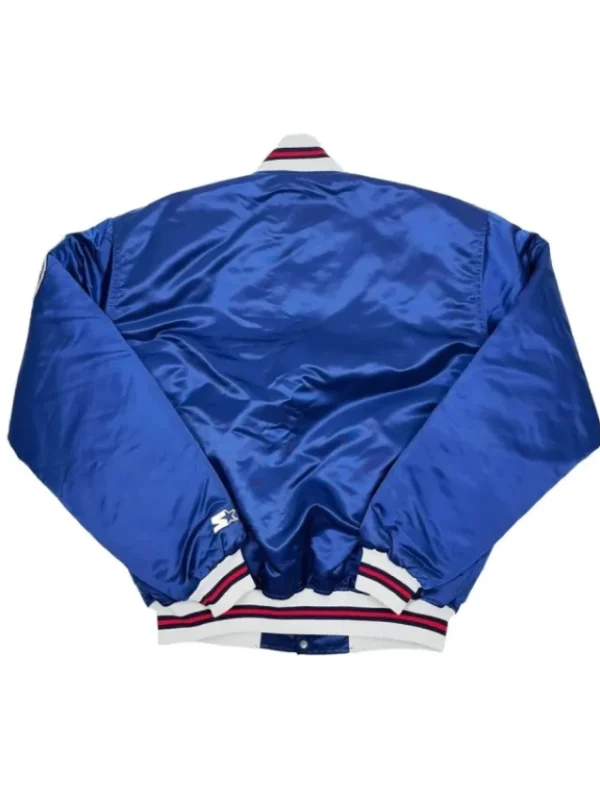 LA Angels Blue Bomber Satin Jacket