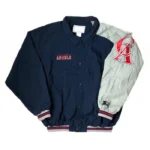 LA Angels Silver Gray and Blue Bomber Jacket