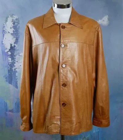 Camel Tan Vintage Leather Jacket