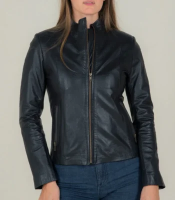 Carolyn Plain Black Vintage Leather Jacket