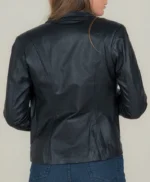 Carolyn Plain Black Vintage Leather Jacket