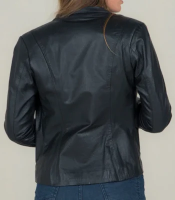 Carolyn Plain Black Vintage Leather Jacket