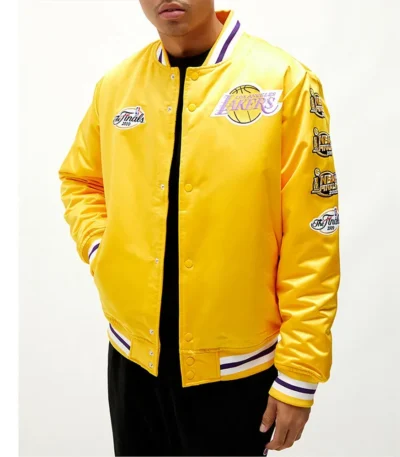 Champ City Los Angeles Lakers Yellow Satin Jacket