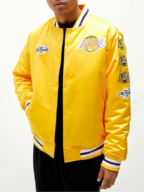 Champ City Los Angeles Lakers Yellow Satin Jacket