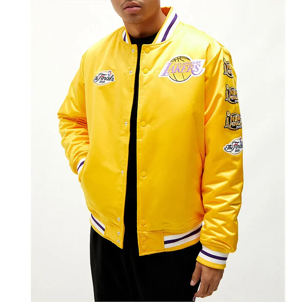 Champ City Los Angeles Lakers Yellow Satin Jacket Champ City Los Angeles Lakers Yellow Satin Jacket