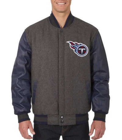 Charcoal-Navy Tennessee Titans Varsity Jacket