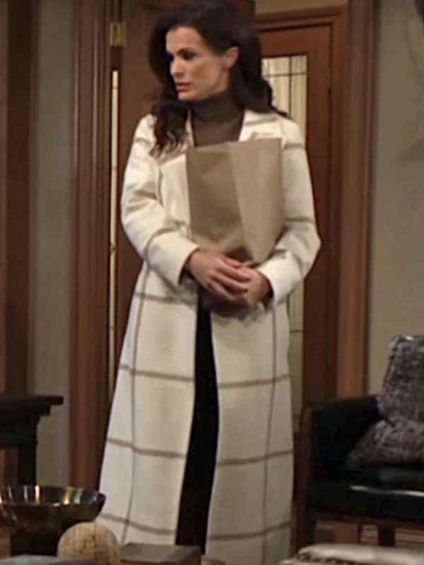 Chelsea Newman The Young and the Restless White Checked Coat