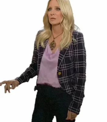 Christine Blair The Young and the Restless One Button Check Blazer