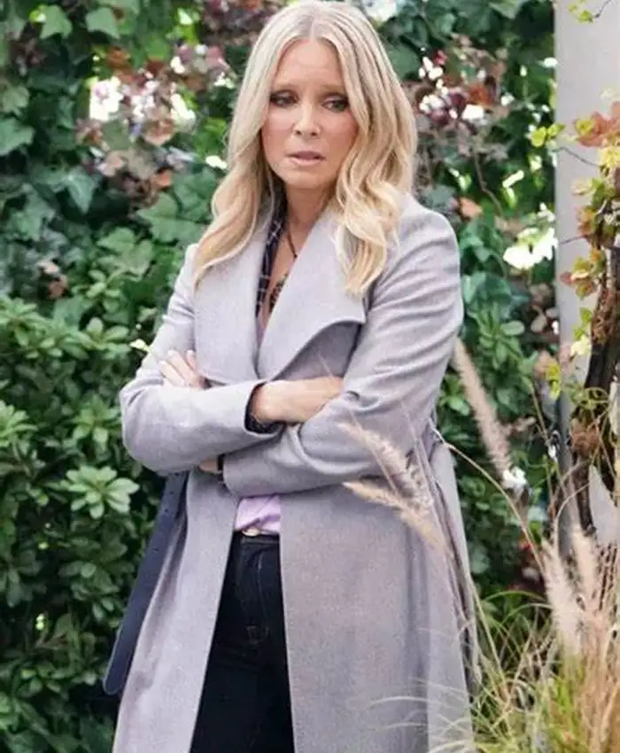 Christine Blair The Young and the Restless Grey Trench Coat Christine Blair The Young and the Restless Grey Trench Coat