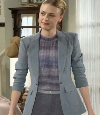 Claire Grace The Young and the Restless Single Breasted Grey Blazer