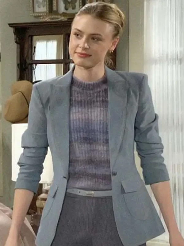 Claire Grace The Young and the Restless Single Breasted Grey Blazer