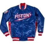 Classic Detroit Pistons Varsity Satin Jacket