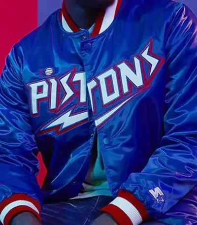 Classic Detroit Pistons Varsity Satin Jacket