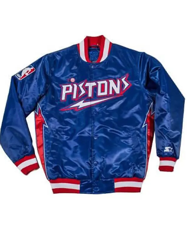 Classic Detroit Pistons Varsity Satin Jacket Classic Detroit Pistons Varsity Satin Jacket