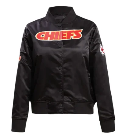 Classic Kansas City Chiefs Black Satin Jacket