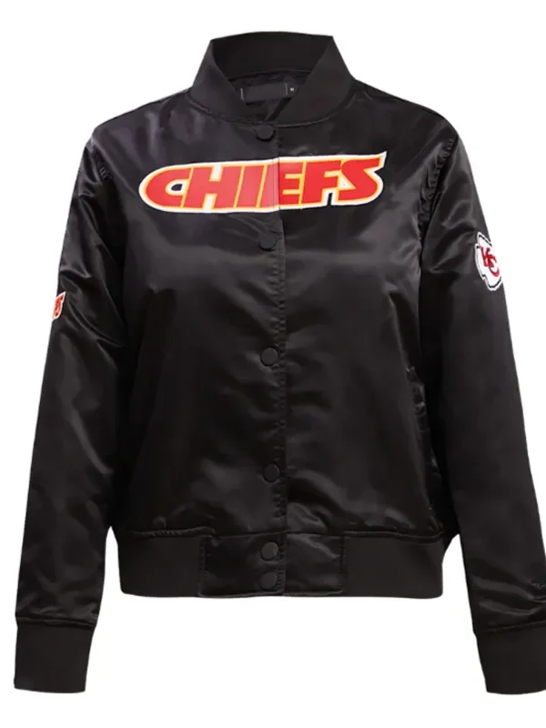 Classic Kansas City Chiefs Black Satin Jacket