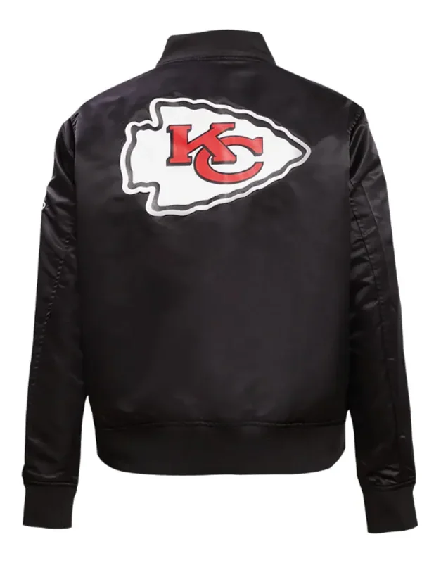 Classic Kansas City Chiefs Black Satin Jacket