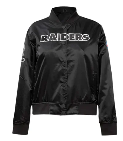 Classic Las Vegas Raiders Black Satin Jacket