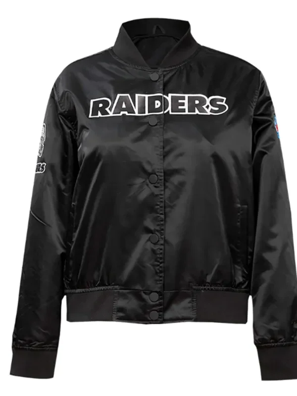 Classic Las Vegas Raiders Black Satin Jacket