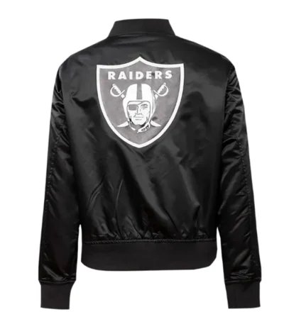 Classic Las Vegas Raiders Black Satin Jacket