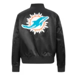 Classic Miami Dolphins Black Satin Jacket