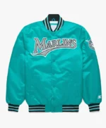 Miami Marlins Classic Teal Varsity Satin Jacket