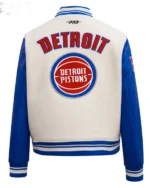 Classic Retro Rib Detroit Pistons Varsity Jacket