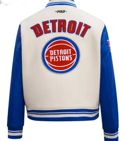 Classic Retro Rib Detroit Pistons Varsity Jacket