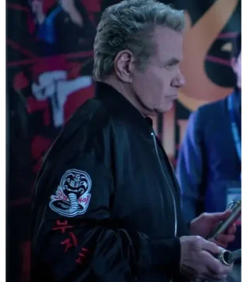 Cobra Kai John Kreese Black Bomber Jacket