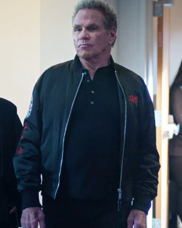 Cobra Kai S06 John Kreese Black Bomber Jacket Cobra Kai S06 John Kreese Black Bomber Jacket