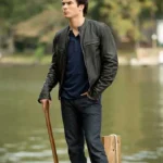 Damon Salvatore The Vampire Diaries Leather Jacket