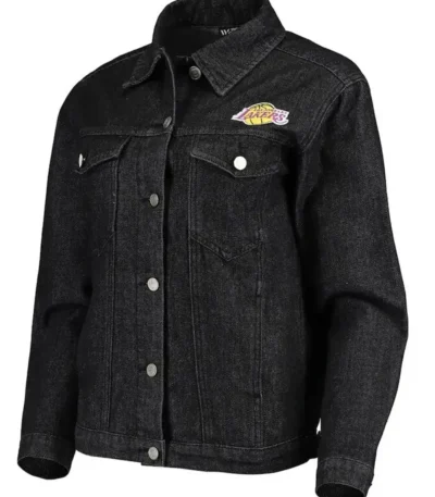 Denim Los Angeles Lakers Black Jacket