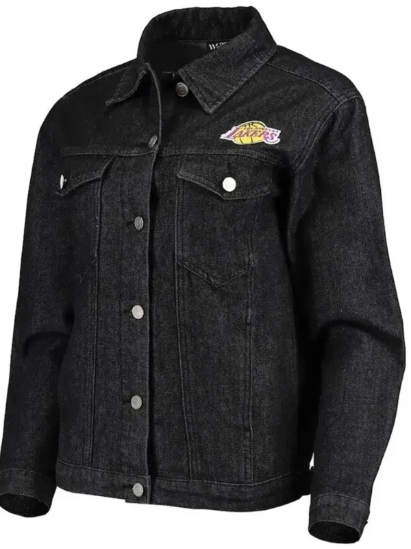 Denim Los Angeles Lakers Black Jacket