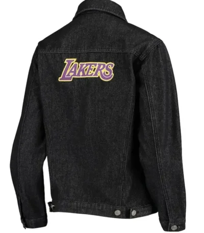 Denim Los Angeles Lakers Black Jacket