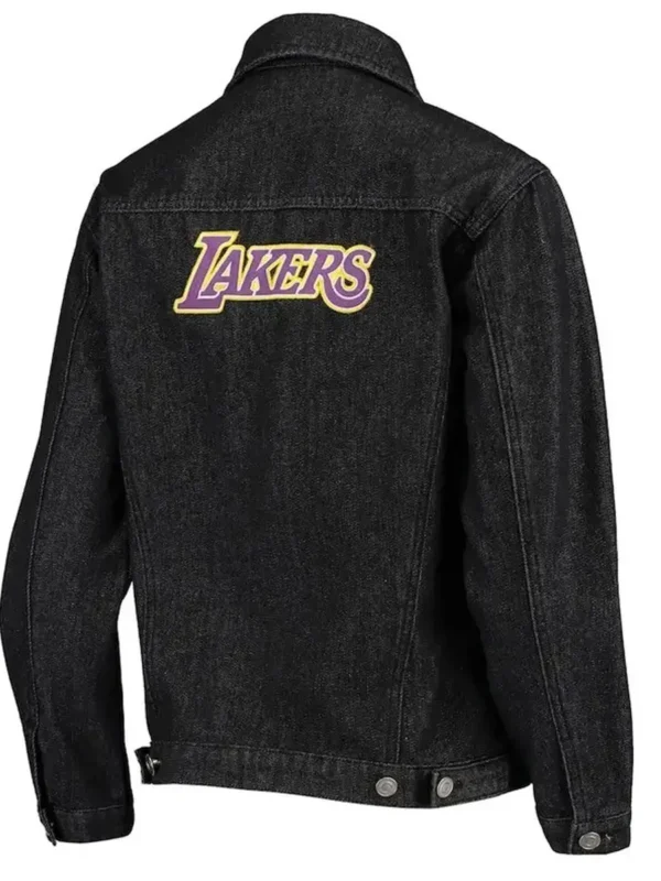 Denim Los Angeles Lakers Black Jacket