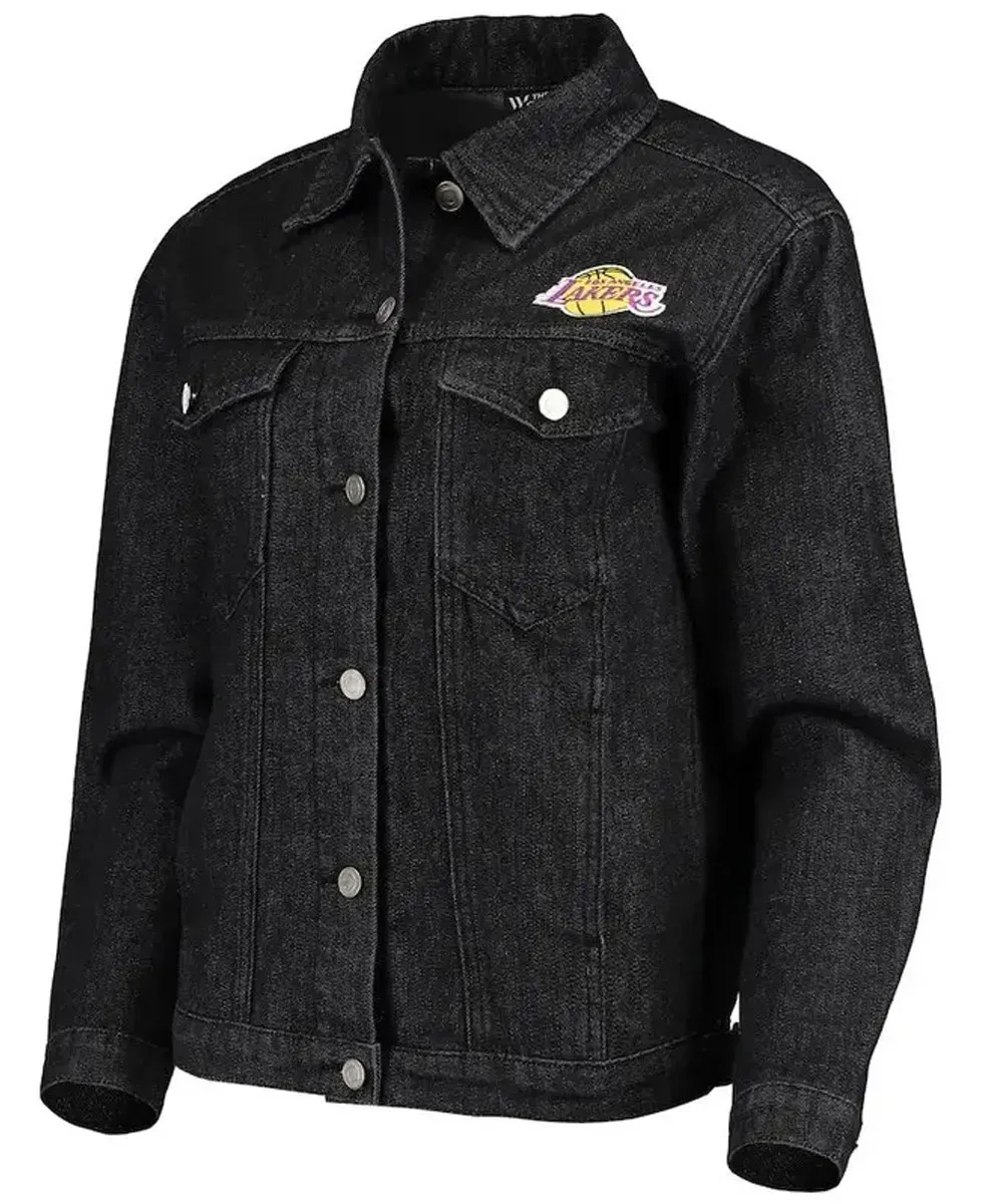 Denim Los Angeles Lakers Black Jacket Denim Los Angeles Lakers Black Jacket