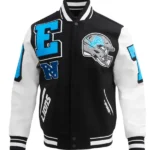 Detroit Lions Mashup Rib Varsity Wool And Leather Jacket
