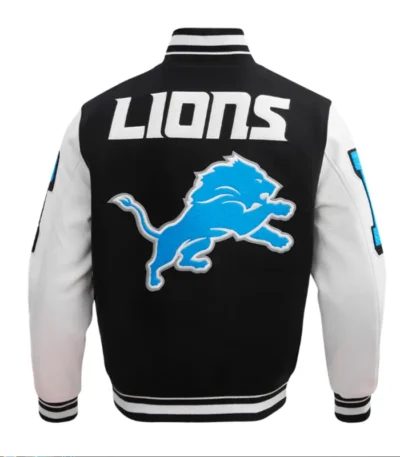 Detroit Lions Mashup Rib Varsity Wool/Leather Jacket