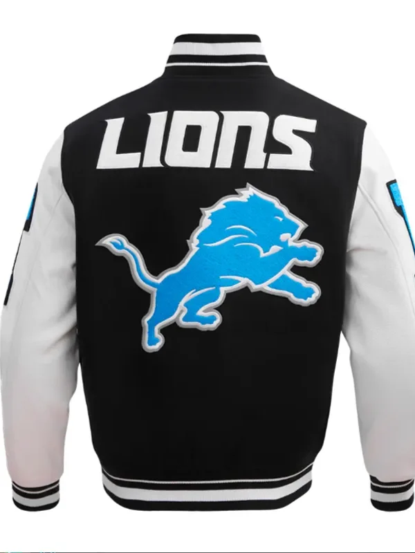 Detroit Lions Mashup Rib Varsity Wool/Leather Jacket