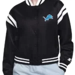 Detroit Lions Printed Logo Satin Varsity Jacket