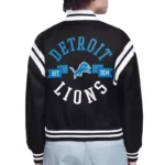 Detroit Lions Printed Logo Varsity Satin Jacket