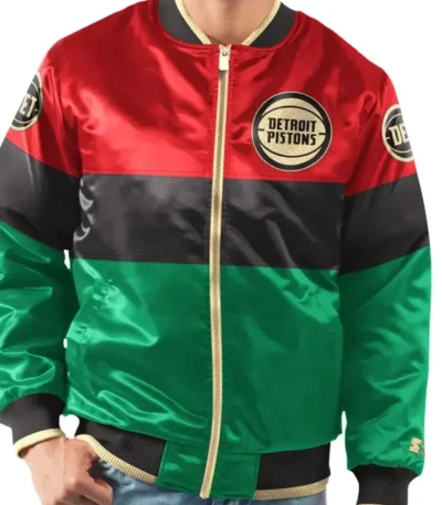 Detroit Pistons Black History Month Color Block Jacket