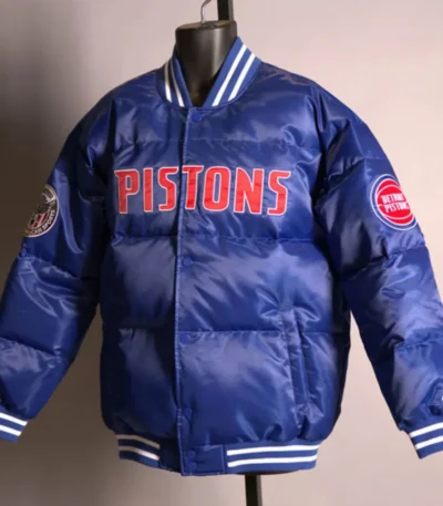 Detroit Pistons Blue Down Bubble Jacket