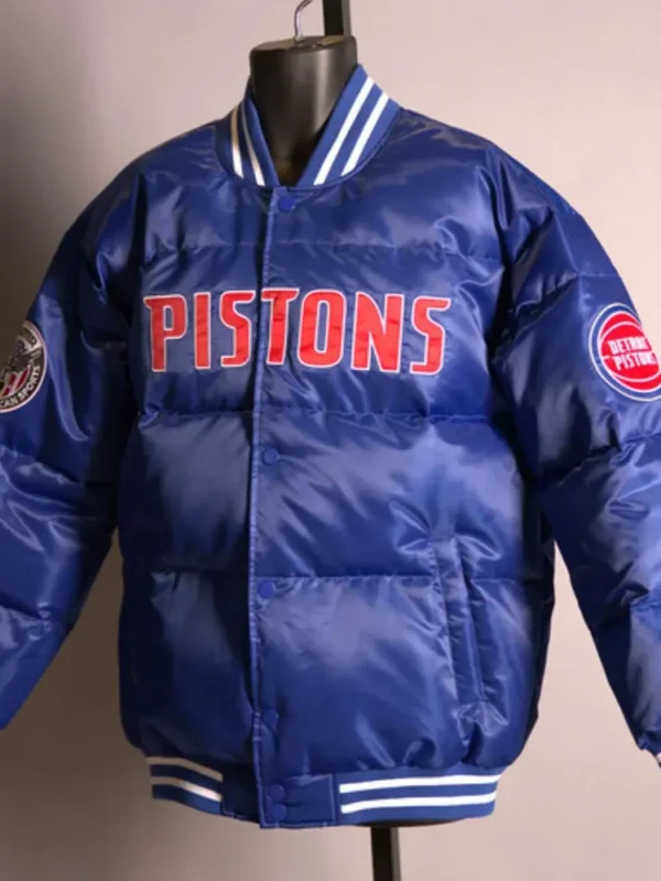 Detroit Pistons Blue Down Bubble Jacket